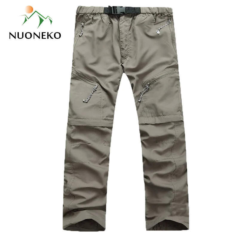 NUONEKO جديد رجل للإزالة سريعة الجافة سراويل للتسلق الرياضة في الهواء الطلق الصيف تنفس السراويل تسلق الرحلات الصيد السراويل PN07