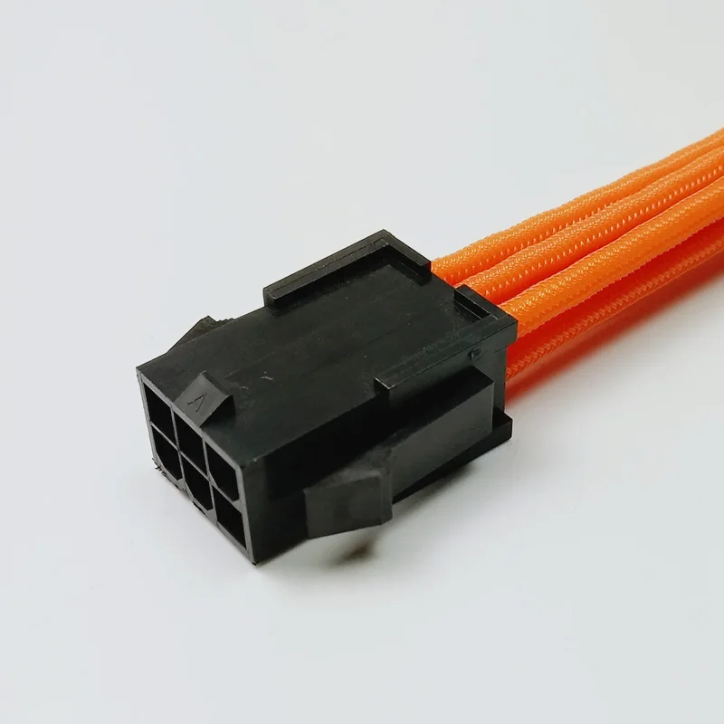 PCI-E_6Pin_Orange_sleeve_Extension_cable_1