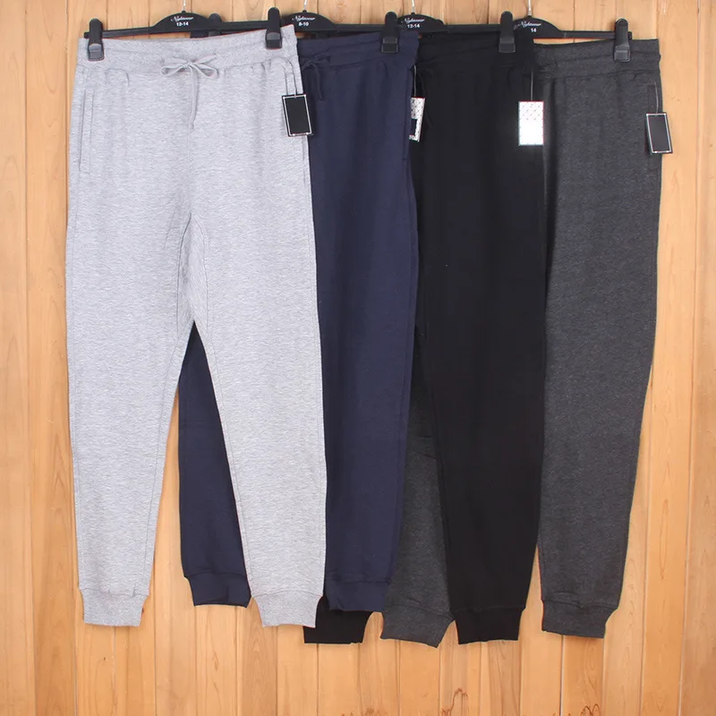 

EU US SIZE Men Fleece Jogger Pants Cotton Elastic Waist Drawstring Black Grey Sportswear Sweat Pants