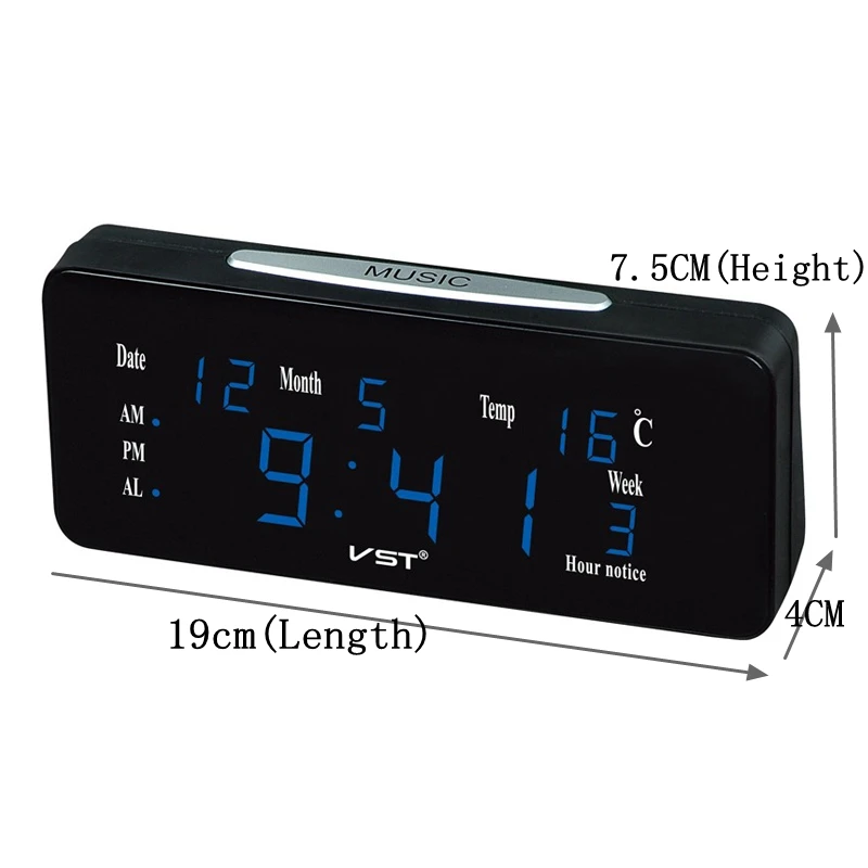 Sunlynn 12/24 часов громкий двойной будильник Автоматическая легкость с большими буквами Электронный температурный дисплей настольные часы