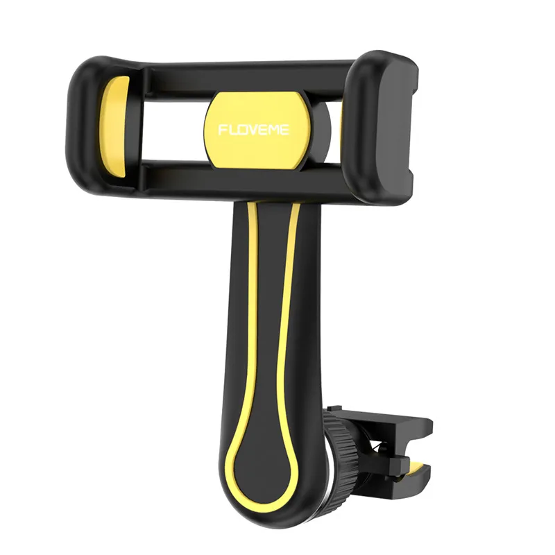 FLOVEME Автомобильный держатель для телефона с поворотом на 360 градусов, Универсальный Регулируемый держатель для мобильного телефона на вентиляционное отверстие - Цвет: Yellow Black