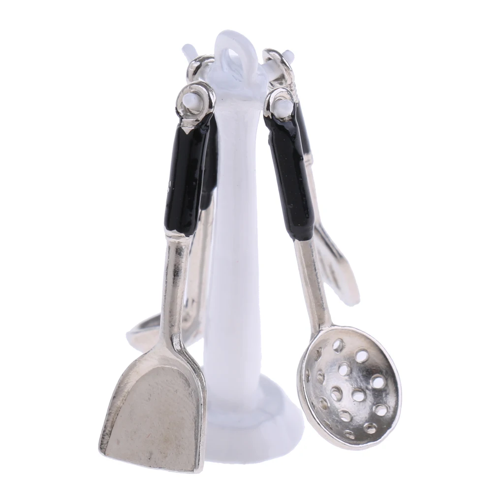 1:12 Dollhouse Miniature Toy Kitchen Metal Single Gas Stove Burner Cooker/Utensils Tool Set for Child Gift 1/12 Doll House Decor