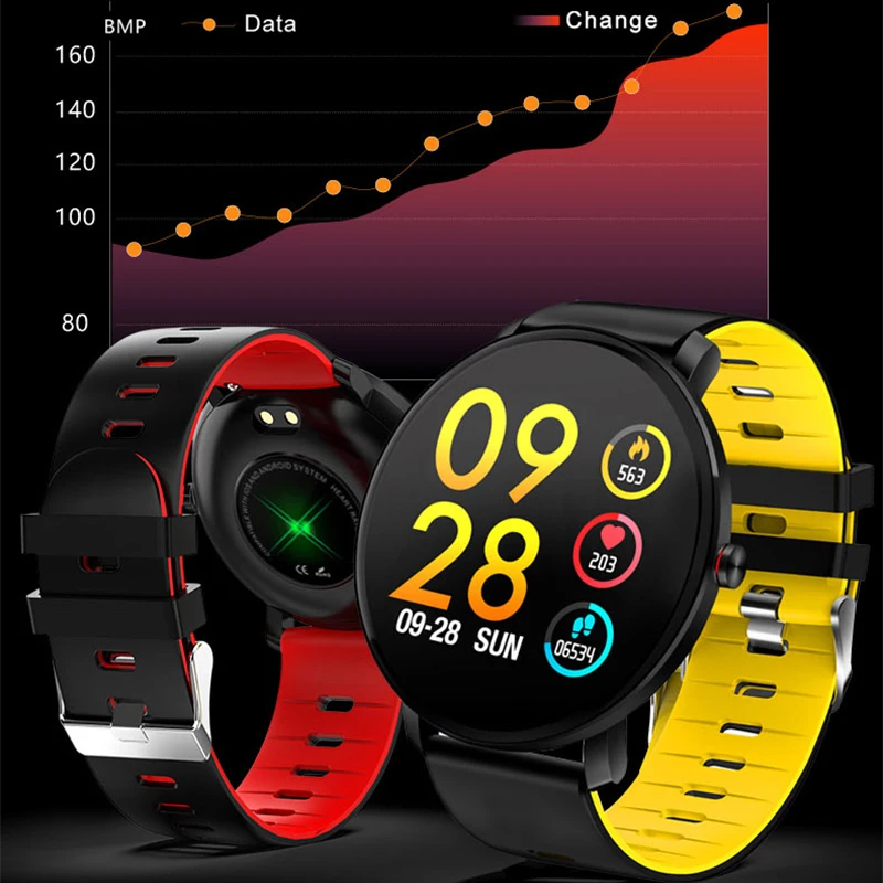 Смарт часы 1 3 дюймов Full Touch 2 5 D дисплей экран умный Браслет HeartRate монитор наручные