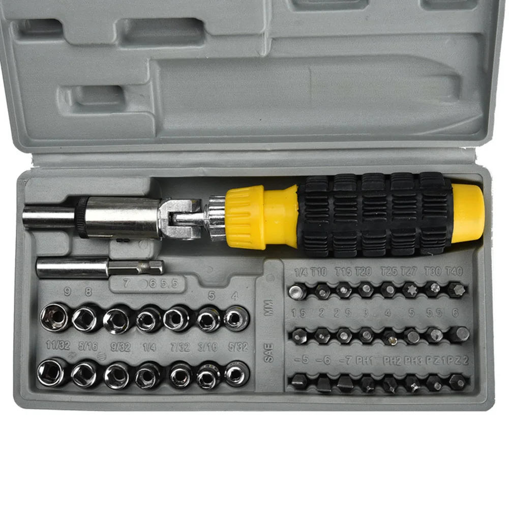

38 Pcs Screwdriver Bit of bits and sockets 1xMagnetic Holder+1 x Handle+1 x Case For repair and maintenance on electronic