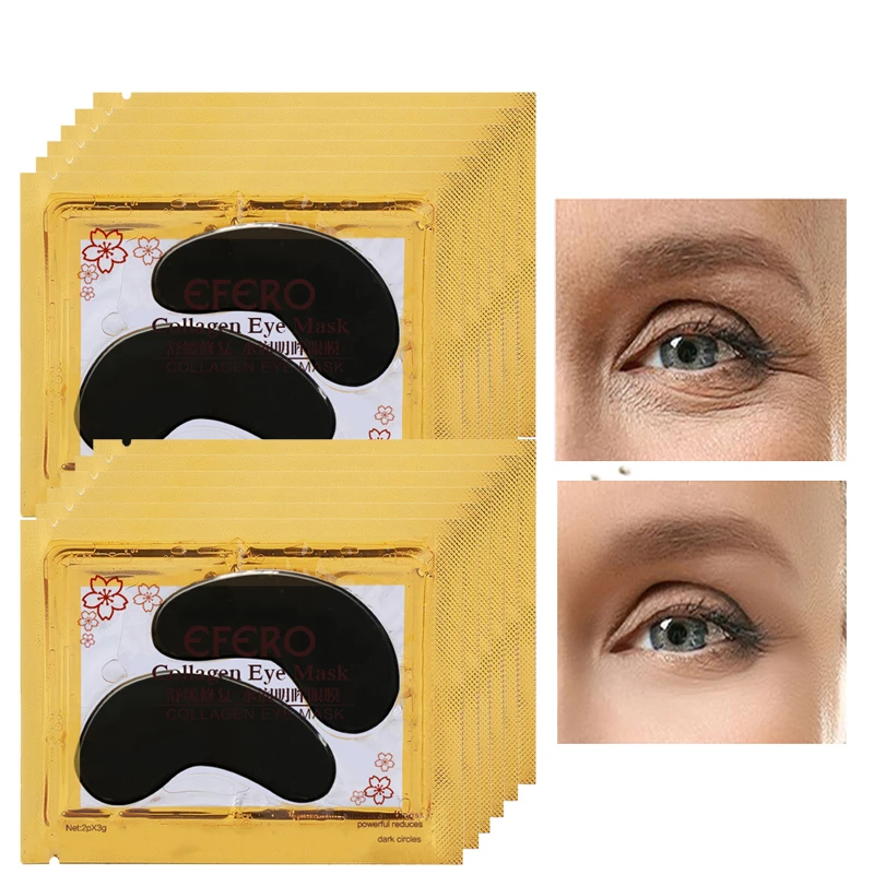

EFERO Collagen Eye Mask Whitening Anti Aging Remove Eye Bag Dark Circles Face Masks for Firming Face Skin Eye Care 10Pair