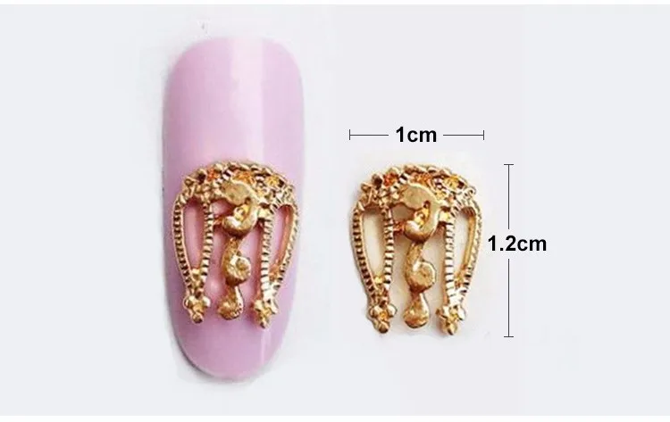 10 шт, золото и серебро, 3D сплав, украшение для ногтей, 3d металлические украшения для ногтей, аксессуары для красоты ногтей, японские ретро-подвески для маникюра