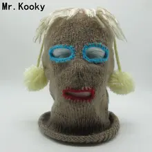 Mr. Kooky Комплект вязаная шапка+ шарф ручной работы коса Мужская Женская зимняя маска для лица Skullies& Beanies крутые Смешные Хэллоуин Рождество вечерние Gag Подарки