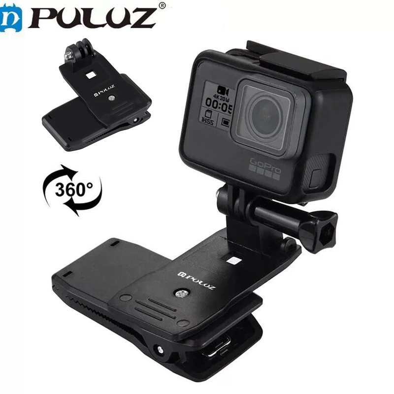 

360 Rotatable Backpack Cap Hat Fast Clip Holder For GoPro Hero 6/5/4/3+3 Mi Yi Lite 4K SJ Sport Camera Quick Release Clamp Mount
