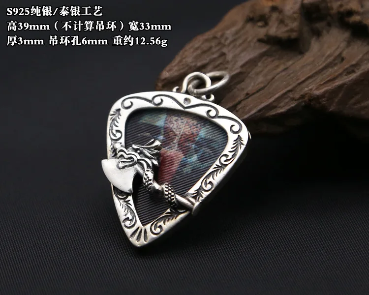 

S925 sterling silver pendant creative retro Thai silver men's personality pendant free shipping
