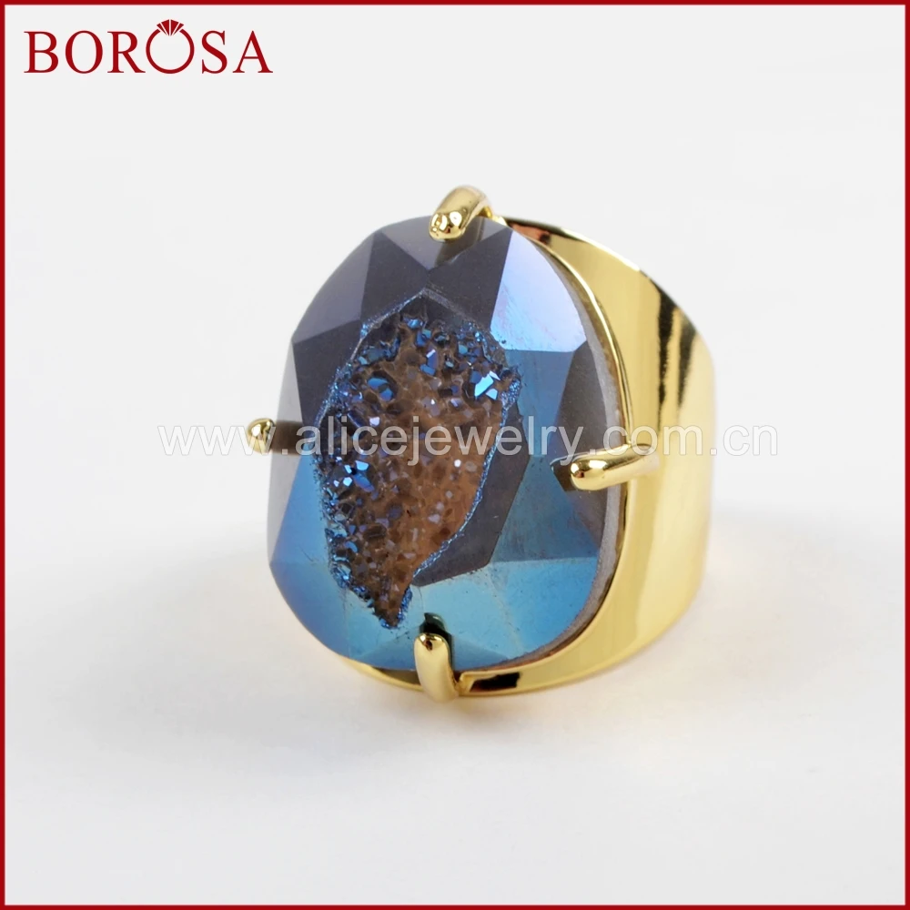 BOROSA 5 шт. оптовая продажа Золотое кольцо в форме яйца с когтями из титана