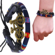 Крутой спортивный мини-велосипедный браслет Homme, тканевый вощеный кожаный браслет, мужские женские браслеты, женский браслет, мужские ювелирные изделия