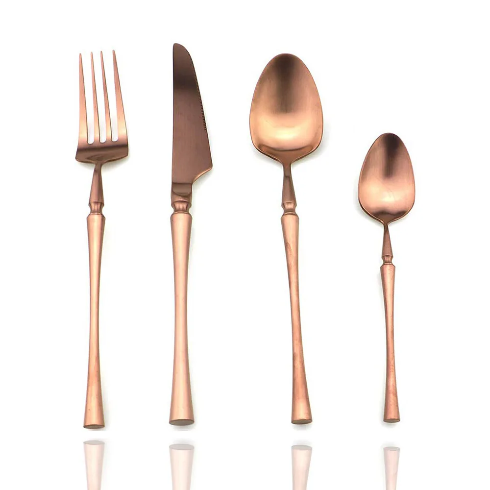 

16-piece Rainbow Dinnerware Set Stainless Steel Cutlery Set Purple Knife Fork Unique Engraving Tableware Set Restaurant Dining