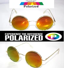 2015Round Ozzy style mirrored reflection Driver’s TAC enhanced polarized polaroid golf fishing UV 400 Men women sunglasses