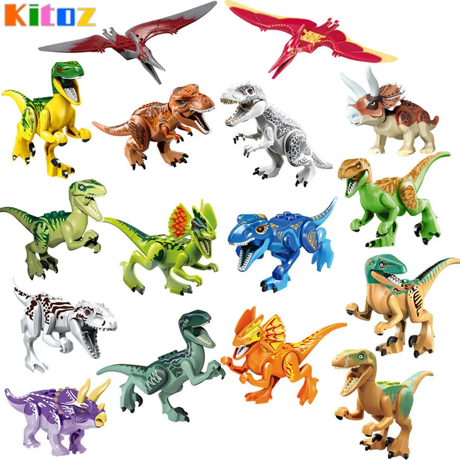 

Jurassic Dinosaur Toy Figure Indoratpor Triceratops Indomirus T-Rex Dino Brick World Set Building Block compatible with lego