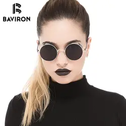 BAVIRON Ретро панк солнцезащитные очки унисекс классический дизайн Солнцезащитные очки женские горячие продажи сплав Круглые Солнцезащитные