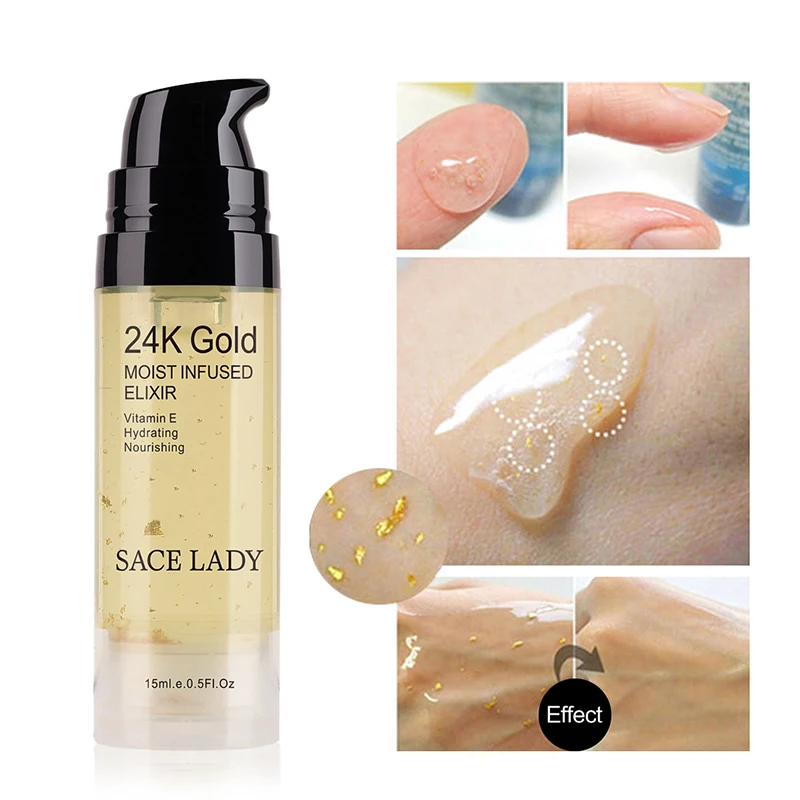 

SACE LADY Makeup Foundation Base Primer 24k Gold Elixir Oil Face Essential Oil Matte Anti-aging Make Up Brand Cosmetic TSLM1
