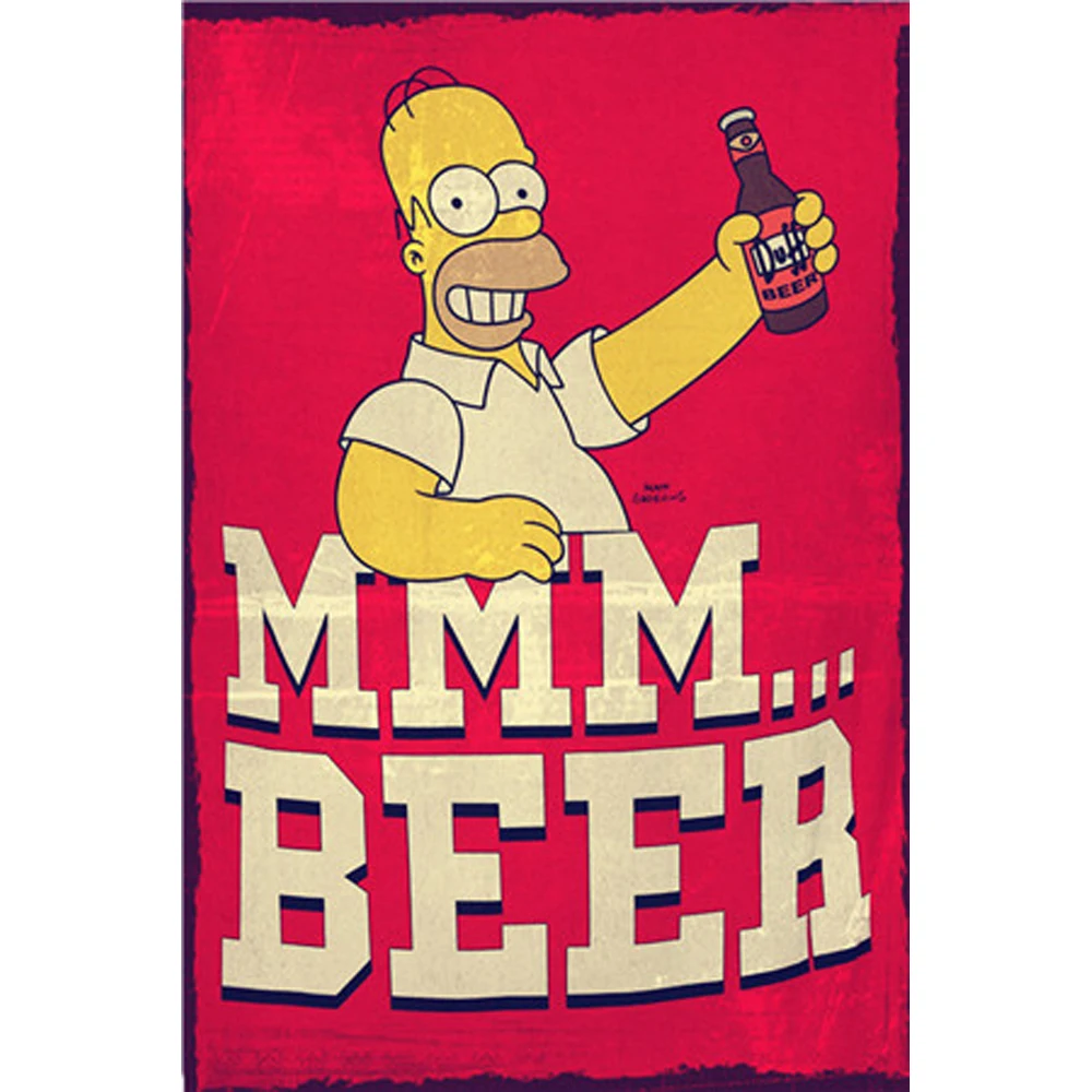 

Vintage Metal Tin Signs Home Bar Club Pub Metal House Decorative Metal Plates Beer Wall Stickers Simpsons Poster, 1001(1170)