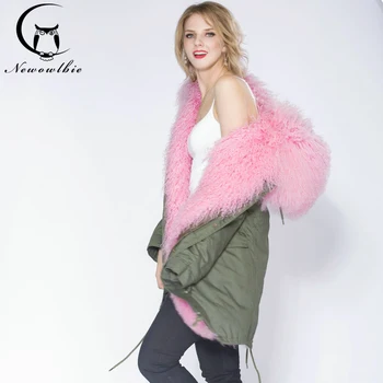 

2020 Winter jacket jacket coat thick coat Mongolia Sheep Fur natural leather fur collar coat hood real warm Mongolia Sheep Fur