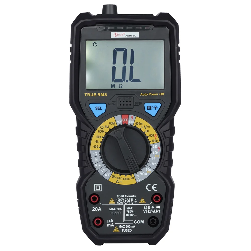 

BSIDE ADM08A True RMS Value Digital Multimeter Capacitance Frequency Test Ammeter Voltmeter Ohm Portable Meter Voltage Meter New