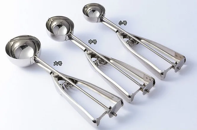 1PC 4cm/5cm/6cm Kitchen Ice Cream Scoop Potato Scoop Stainless Steel Spoon Ice Cream Ball Maker Kitchen Accessories OK 0279