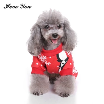 

Heve You Clothes Christmas Dog Coat Jumpsuits Print Santa Claus Elk Puppy Chihuahua Pajamas High Quality Dog Costume Pet Clothes