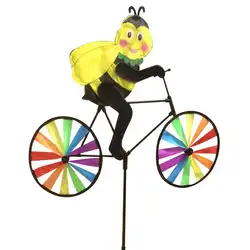 2018 ветряной мельницы 3D животного вертушка велосипед Цвет случайный двор ветер счетчик Декор Прямая доставка