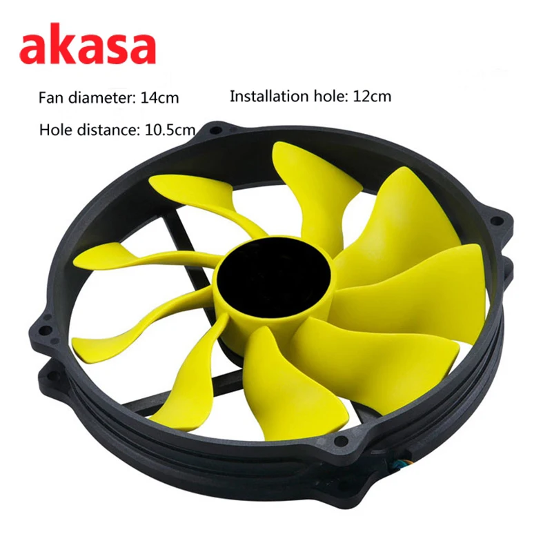 أكاسا الترا هادئة 145 ملليمتر 4 دبوس pwm الافعى S-FLOW pc cpu fan تبريد الحرارة بالوعة هيدرو ديناميك تحمل الكمبيوتر تبريد المشجعين