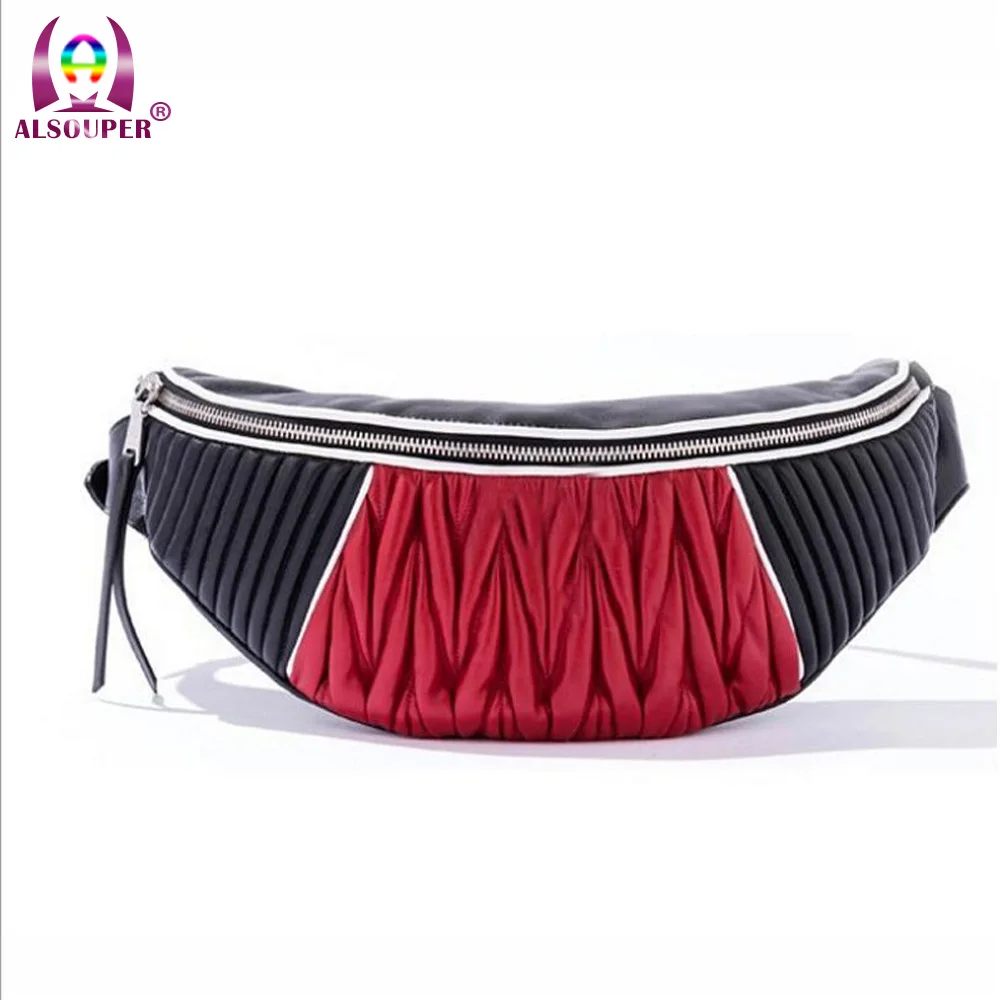 

New Hight Quality Waist Bag Women Patchwork Waist Fanny Pack Luxury Brand Fashion Ladies Belt Chest Women Bags