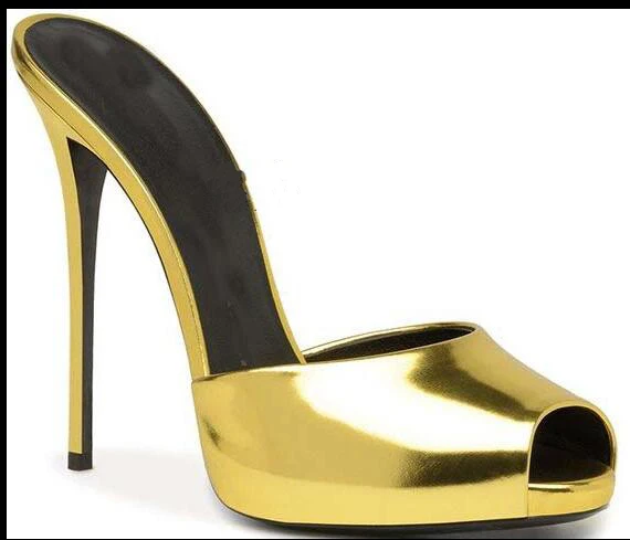 

top quality  summer sandals black and yellow color for your selection concise design  stiletto high heels super high heels