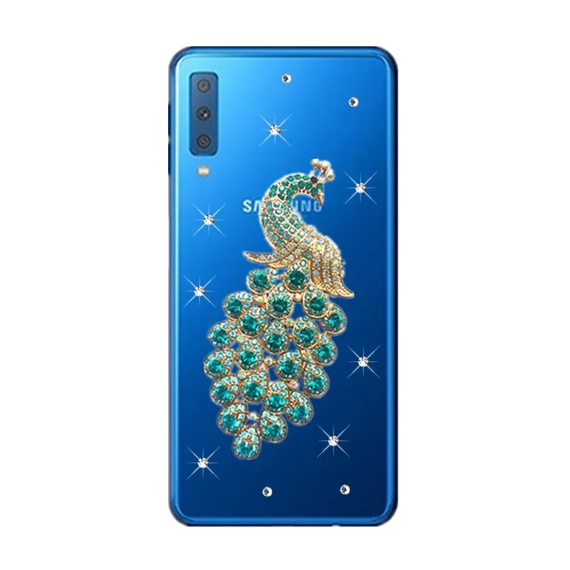 Для Samsung Galaxy A9 2018 A7 чехол бампер горный хрусталь прозрачный силиконовый для