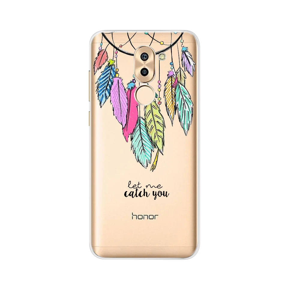 Чехол с узором на заднюю панель для huawei Honor 6X, мягкий чехол из ТПУ для huawei GR5 mate 9 Lite, чехол для Honor 6x, силиконовый чехол s - Цвет: Светло-зеленый