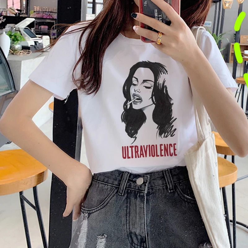 Lana Del Rey Harajuku Ullzang Футболка женская Забавный принт футболка для фанатов 90s графическая Эстетическая футболка корейский стиль женские футболки - Цвет: 5773