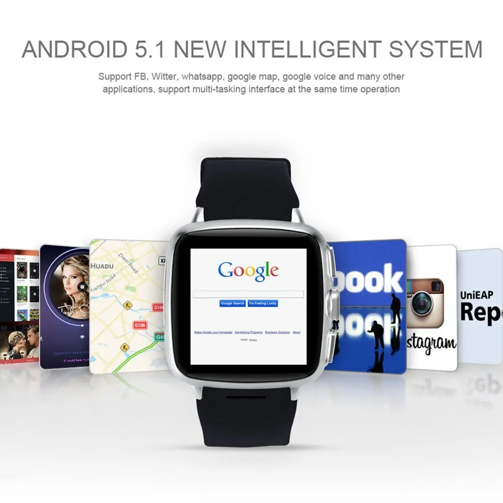 

Z01 3G WCDMA Watch Phone Android Smart Watch 5MP Camera Heart Rate Monitor Pedometer Smartwatch WIFI GPS Intelligent Clock