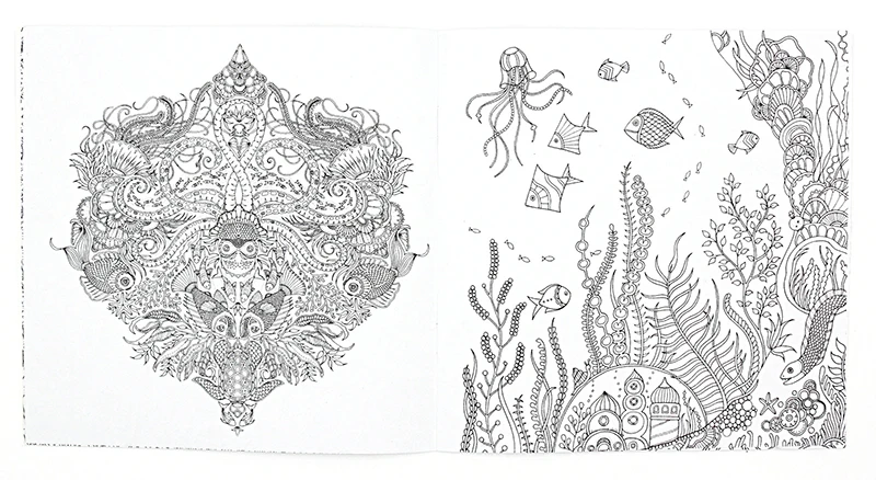 1 PCS 24 Pages Lost Ocean Inky Adventure Coloring Book For Children Adult Relieve Stress Kill Time Painting Drawing Art Book 1 PCS 24 Pages Lost Ocean Inky Adventure Coloring Book For Children Adult Relieve Stress Kill Time Painting Drawing Art Book
