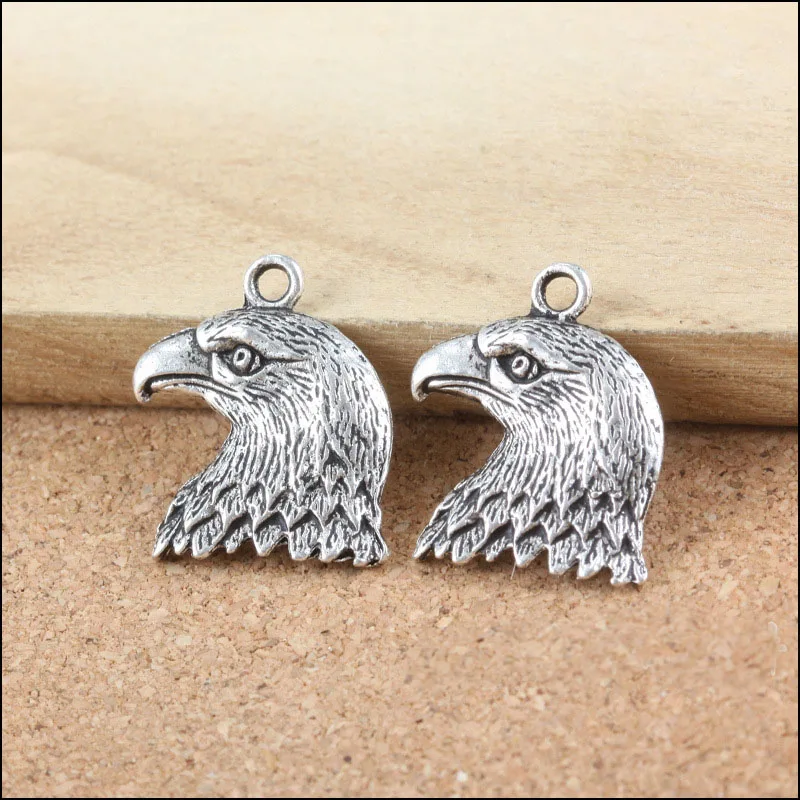 20 Pieces/Lot 21*18mm Antique Silver Plated animal charms eagle head pendants diy handmade craft For Jewelry Making | Украшения и