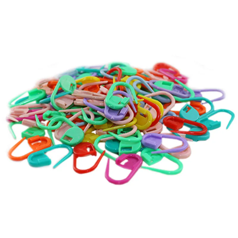 

100PC Knitting Mix color Plastic Knitting Craft Crochet Locking Stitch Needle Clip Markers Crochet Holder Knitting Tools Needle