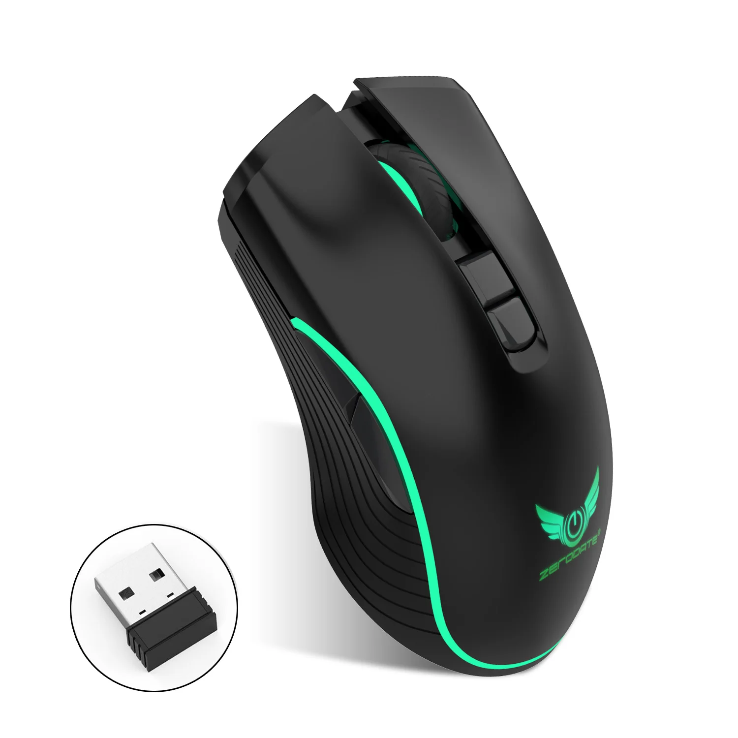 Yoteen Тип type C для быстрой зарядки 2 4 ГГц Беспроводной игровой Мышь 7 цветов
