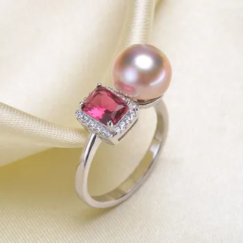 

Ring Mount Pearl Accessories Adjustable Size 925 Sterling Silver Ring Jewelry DIY making No Pearl Free Shipping