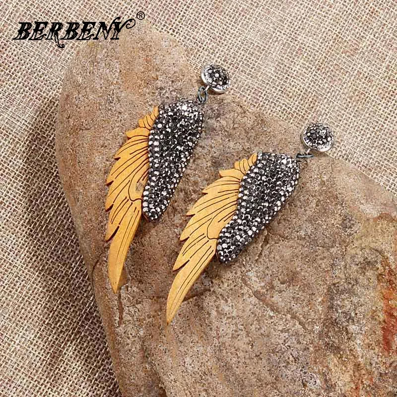 

BERBENY 2018 New Fashion Stitching Color Shell Earrings Feather Charm Shell Earrings Shell Earrings For Women