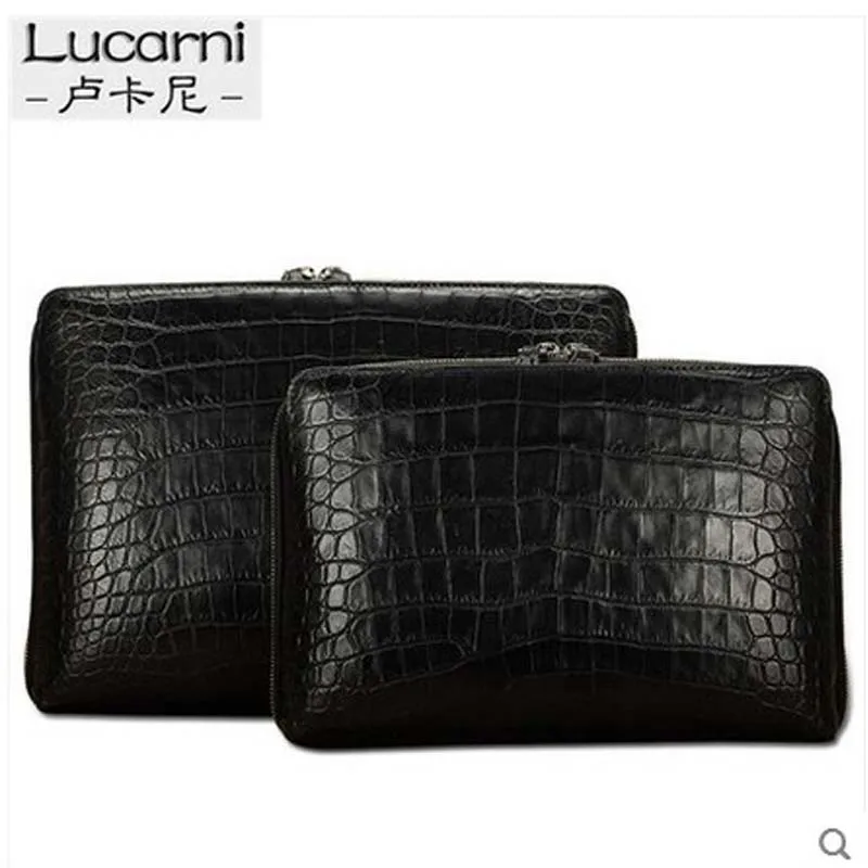 

lukani crocodile skin men's clutch bag large capacity crocodile belly men bag business men bag