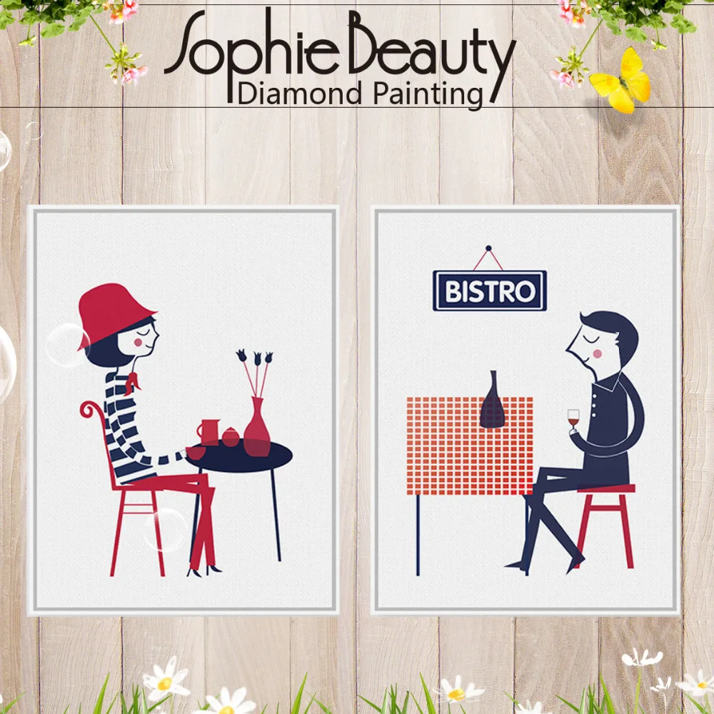 

Sophie Beauty New Diy Diamond Painting Cross Stitch Handcraft Embroidery Boy Wine Arts Sewing Needlework Girl coffee Mosaic Kits
