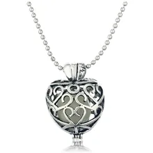 Gift Blue luminous Glow Hollow Love Heart Pendant Necklace Jewelry