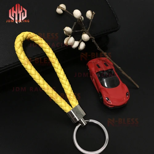 

Hot Creative Hand-woven Leather Rope Keychain Car Key Holder Key Rings Men Women Car Keyring for Honda Audi BMW Benz