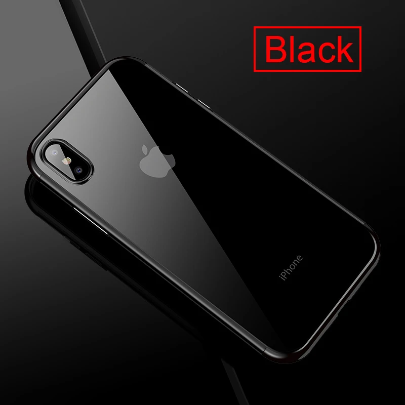 TOMKAS Luxury Case For iPhone X 10 Phone 7 8 6 Cases Transparent Cover Plating TPU Fitted Case For iPhone X 8 7 6 6S Plus (13)
