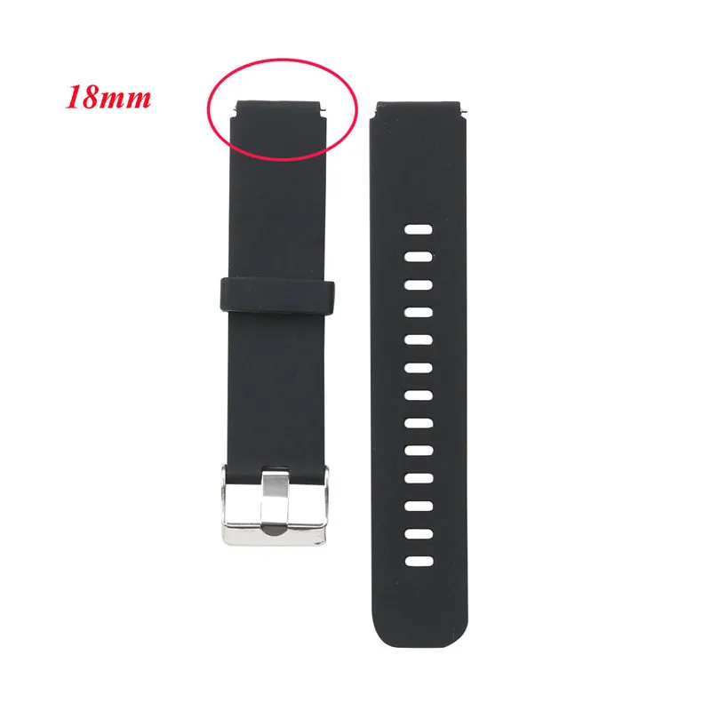 18 мм/20 мм/22 мм Замена роскошный силиконовый для часов браслет на запястье для samsung huawei lenovo - Цвет: Black 18mm