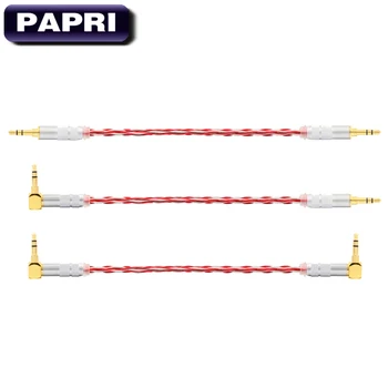 

PAPRI DIY Headphone Cable PVC 99.99997% OCC +Silver Plated Audio Cables 3.5mm AUX Connector Male To Male 8 Cores Handmade Line