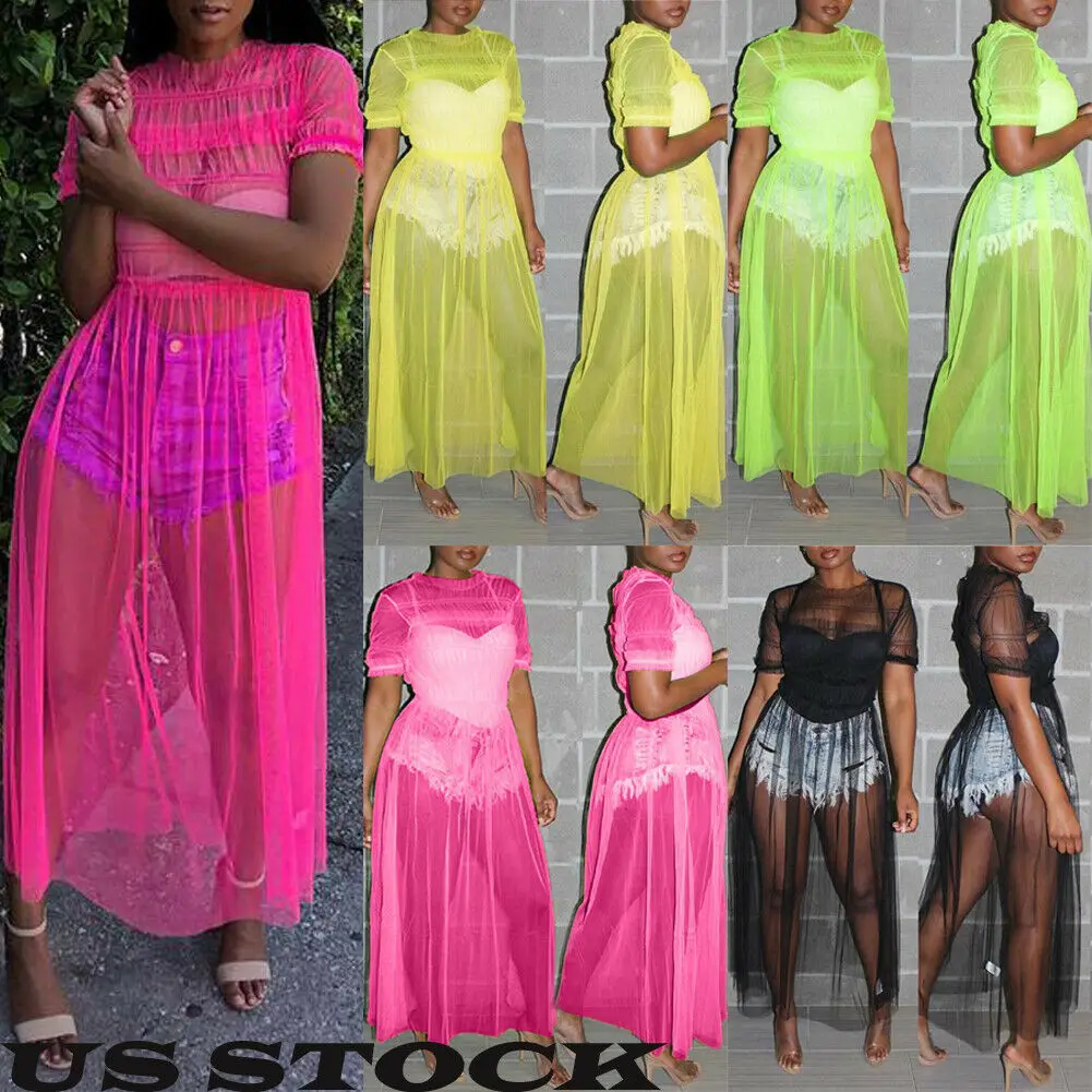 Новинка лета 2018 пикантное женское шифоновое Прозрачное Бикини Длинная накидка