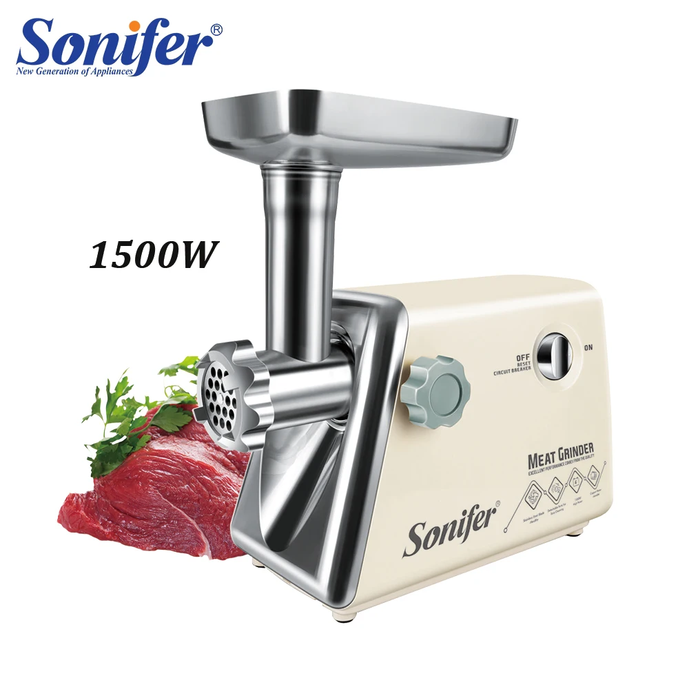 

1500W Home Elektrische Fleischwolf Wurst Stuffer Fleischwolf 220 V Heavy Duty Haushalt Fleischwolf Sonifer