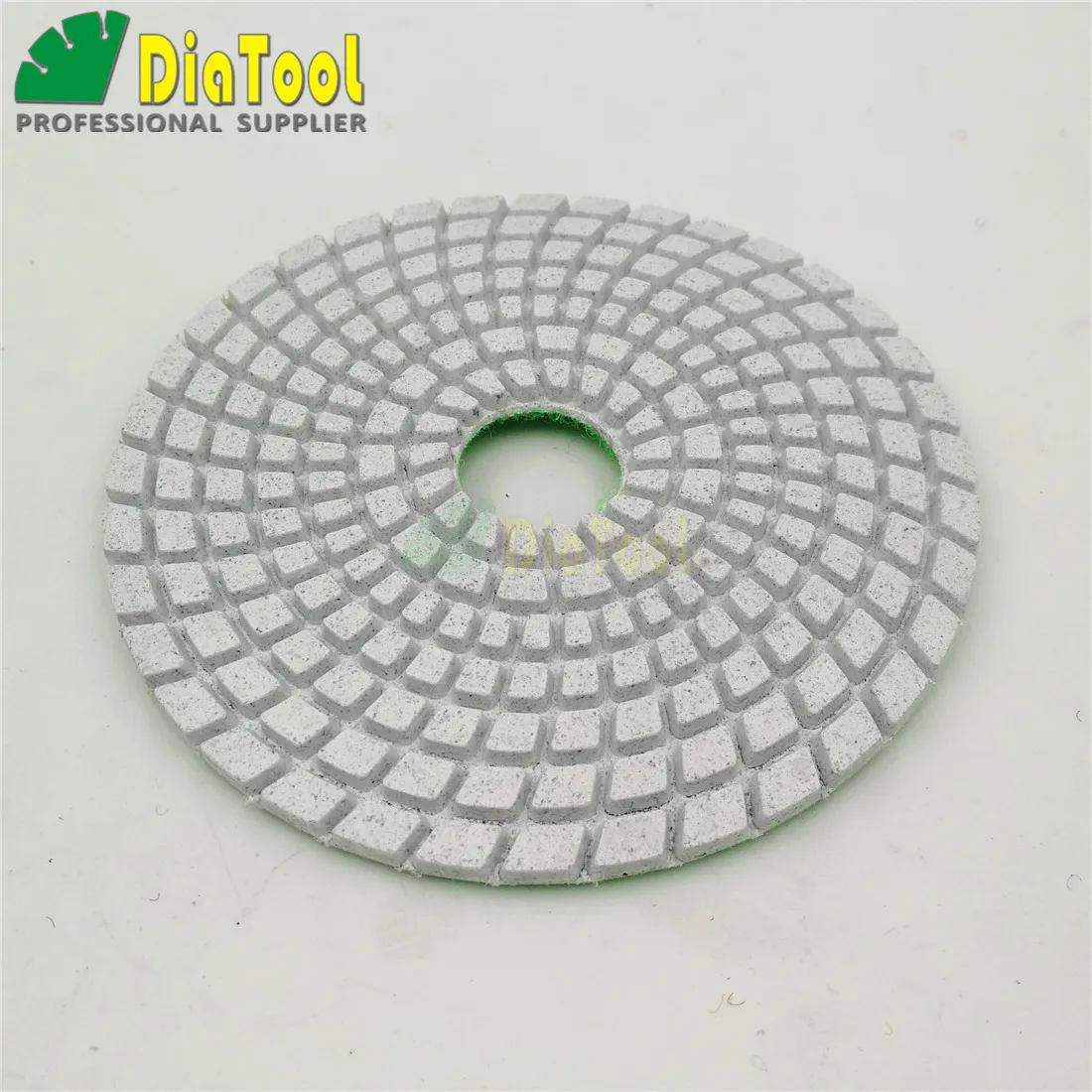 DIATOOL 6pcs 4" diamond wet flexible polishing pads #50 DIATOOL 100mm White bond sanding disc for granite stone marble