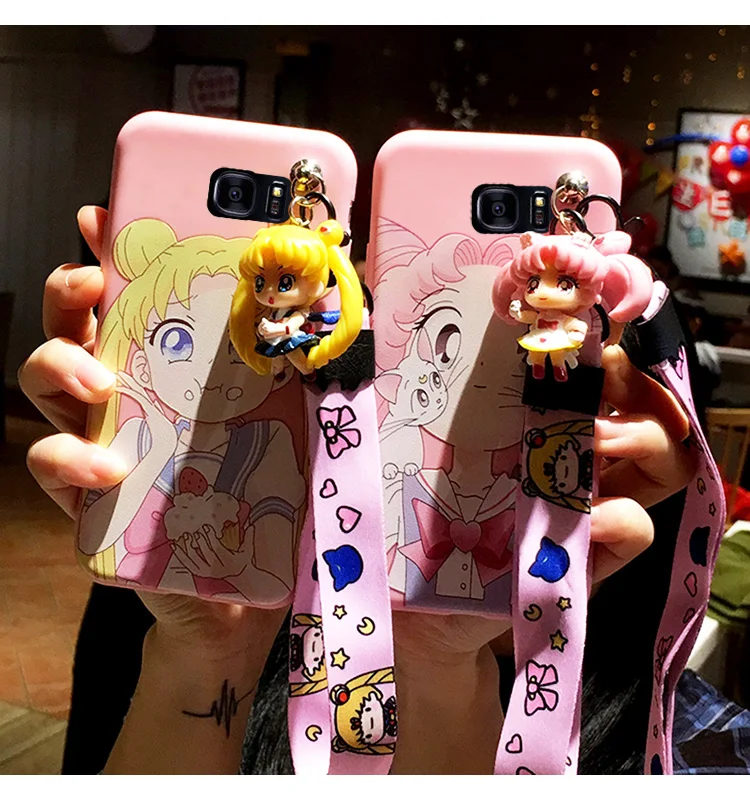 

SAM S10 plus Cute 3D Sailor Moon phone case For Samsung Galaxy S7 Edge S8 S9plus S10E note8/note9 Cartoon girl back cover